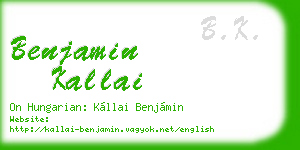 benjamin kallai business card