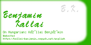 benjamin kallai business card